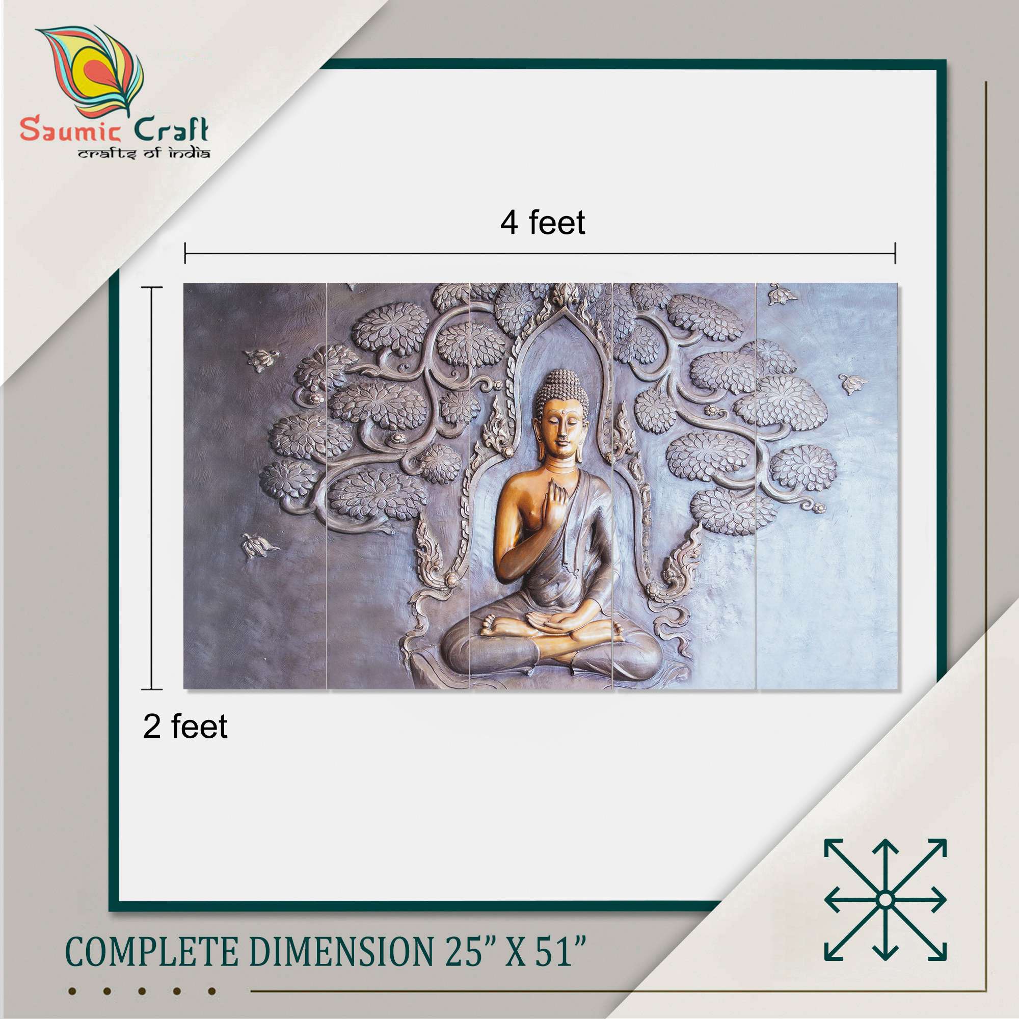 Set Of 5 Wooden Framed Wall Paintings - Image 4